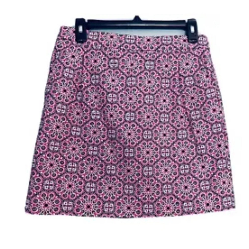 J Crew Floral Print mini Skirt Basketweave Lined Excellent Condition size 4 $70